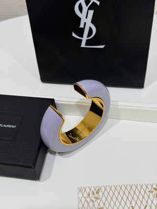 YSL Lumière Resin Gold Cuff Bracelet