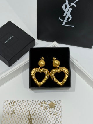 YSL Cœur Baroque Heart Clip Earrings