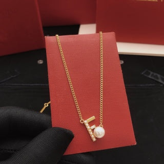 FENDI Pearl O’Lock Mini Charm Necklace