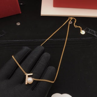 FENDI Pearl O’Lock Mini Charm Necklace