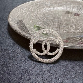 Chanel Radiant Round Crystal CC Brooch