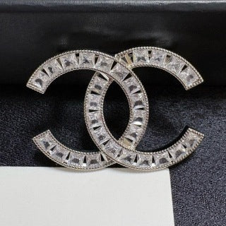 Chanel Modern Geometric Crystal CC Brooch