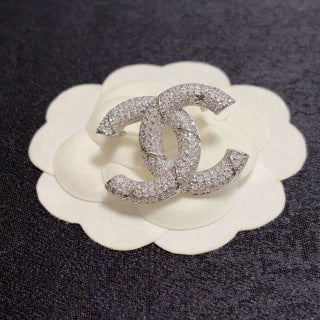 Chanel Timeless Crystal Double C Brooch