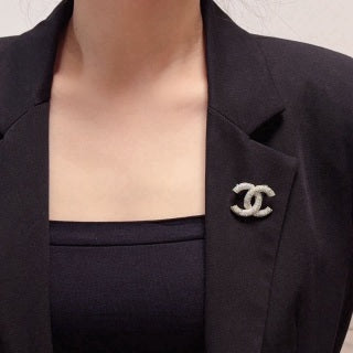 Chanel Timeless Crystal Double C Brooch
