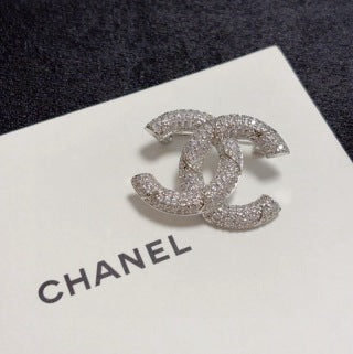 Chanel Timeless Crystal Double C Brooch