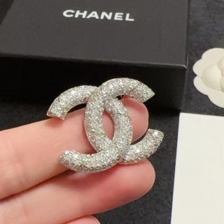 Chanel Timeless Crystal Double C Brooch