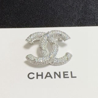 Chanel Timeless Crystal Double C Brooch