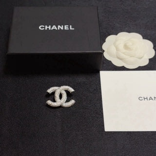 Chanel Timeless Crystal Double C Brooch