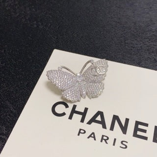 Chanel Sparkling Butterfly Statement Brooch