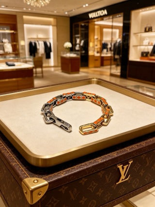 Louis Vuitton Orange Accent Link Bracelet