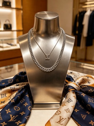Louis Vuitton Silver Wave Link Necklace