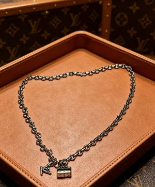 Louis Vuitton Mini Trunk Charm Chain Necklace
