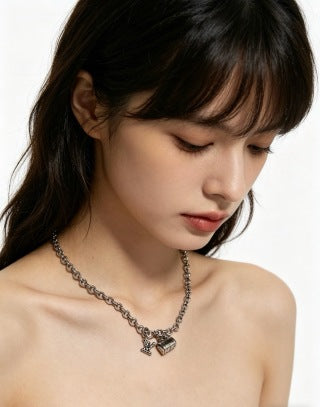 Louis Vuitton Mini Trunk Charm Chain Necklace