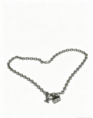 Louis Vuitton Mini Trunk Charm Chain Necklace