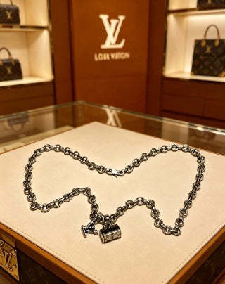Louis Vuitton Mini Trunk Charm Chain Necklace