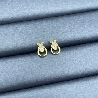 Louis Vuitton Butterfly Circle Drop Stud Earrings