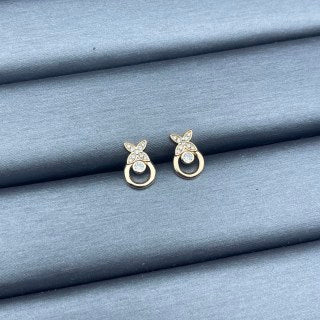 Louis Vuitton Butterfly Circle Drop Stud Earrings