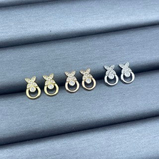 Louis Vuitton Butterfly Circle Drop Stud Earrings