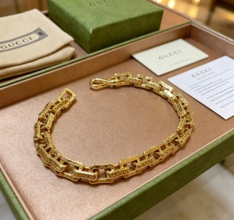 Gucci GG Geometric Link Gold Chain Bracelet