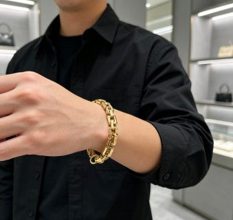 Gucci GG Geometric Link Gold Chain Bracelet