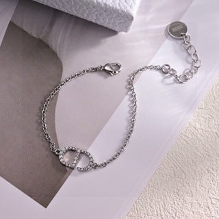 Dior Crystal Heart Link Bracelet