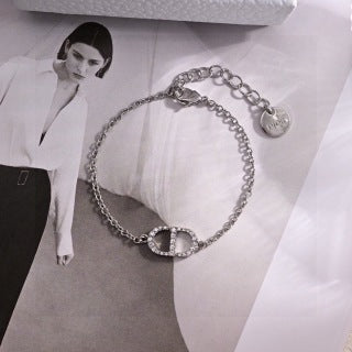 Dior Crystal Heart Link Bracelet
