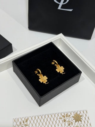 YSL Jardin Trèfle Floral Earrings
