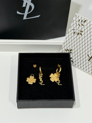 YSL Jardin Trèfle Floral Earrings