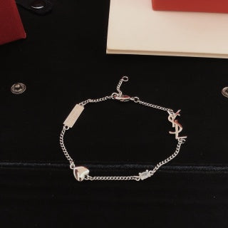 YSL Cassandre Éclat Silver Charm Bracelet