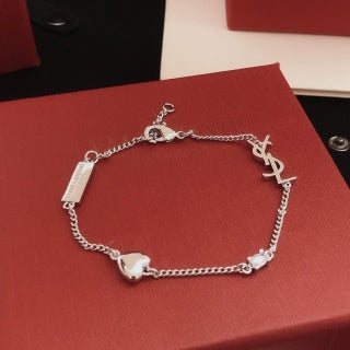 YSL Cassandre Éclat Silver Charm Bracelet