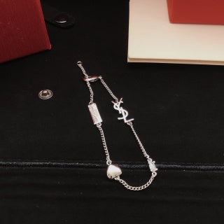 YSL Cassandre Éclat Silver Charm Bracelet