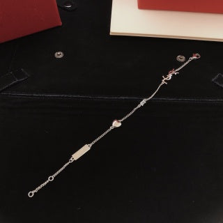 YSL Cassandre Éclat Silver Charm Bracelet