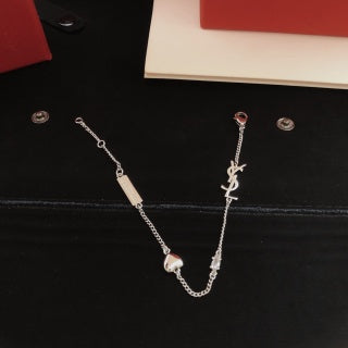 YSL Cassandre Éclat Silver Charm Bracelet