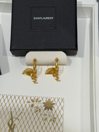 YSL Jardin Élan Leaf Drop Earrings