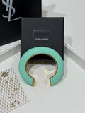 YSL Lumière Turquoise Resin Cuff Bracelet