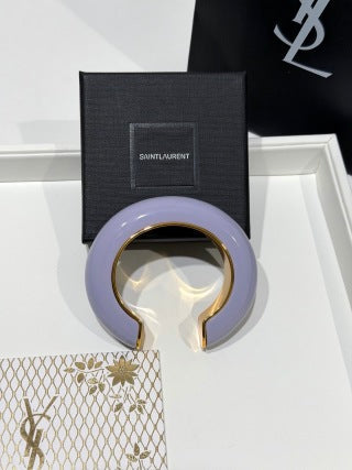 YSL Lumière Resin Gold Cuff Bracelet