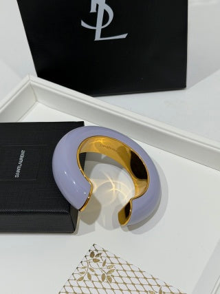 YSL Lumière Resin Gold Cuff Bracelet