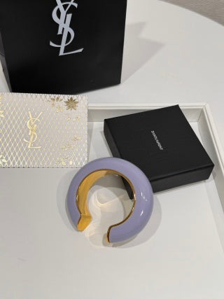 YSL Lumière Resin Gold Cuff Bracelet