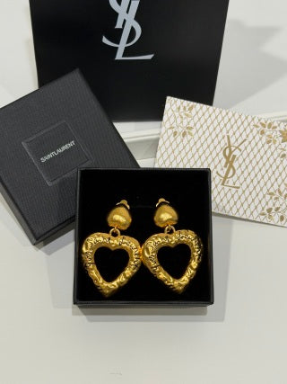 YSL Cœur Baroque Heart Clip Earrings