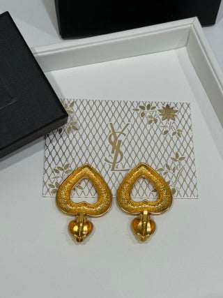 YSL Cœur Baroque Heart Clip Earrings