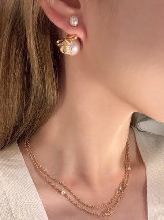 Dior Double Chain Logo Necklace