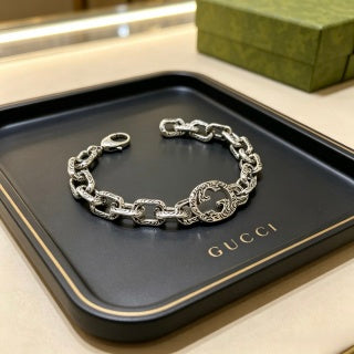 Gucci GG Interlocking Link Silver Chain Bracelet