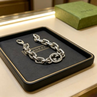 Gucci GG Interlocking Link Silver Chain Bracelet