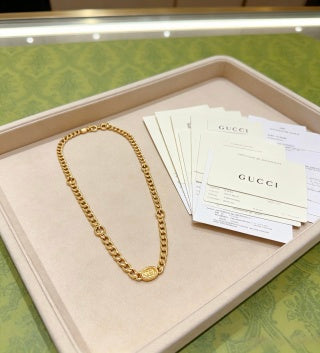 Gucci GG Oval Link Gold Chain Necklace