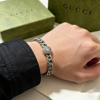 Gucci GG Green Enamel Twisted Link Bracelet