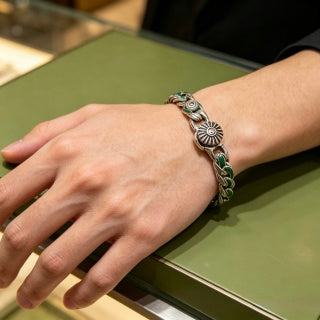 Gucci GG Green Enamel Twisted Link Bracelet