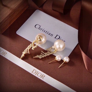 Dior Pearl Cascade Crystal Drop Earrings
