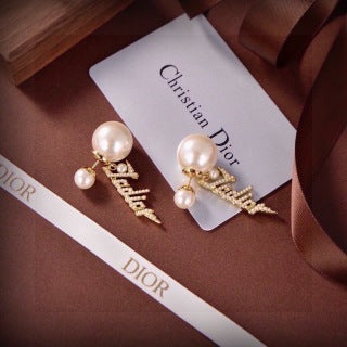 Dior Pearl Cascade Crystal Drop Earrings