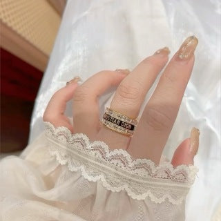 Dior Crystal Oblique Signature Band Ring