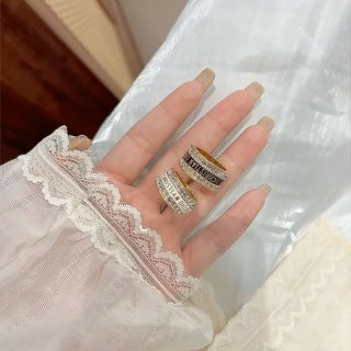 Dior Crystal Oblique Signature Band Ring